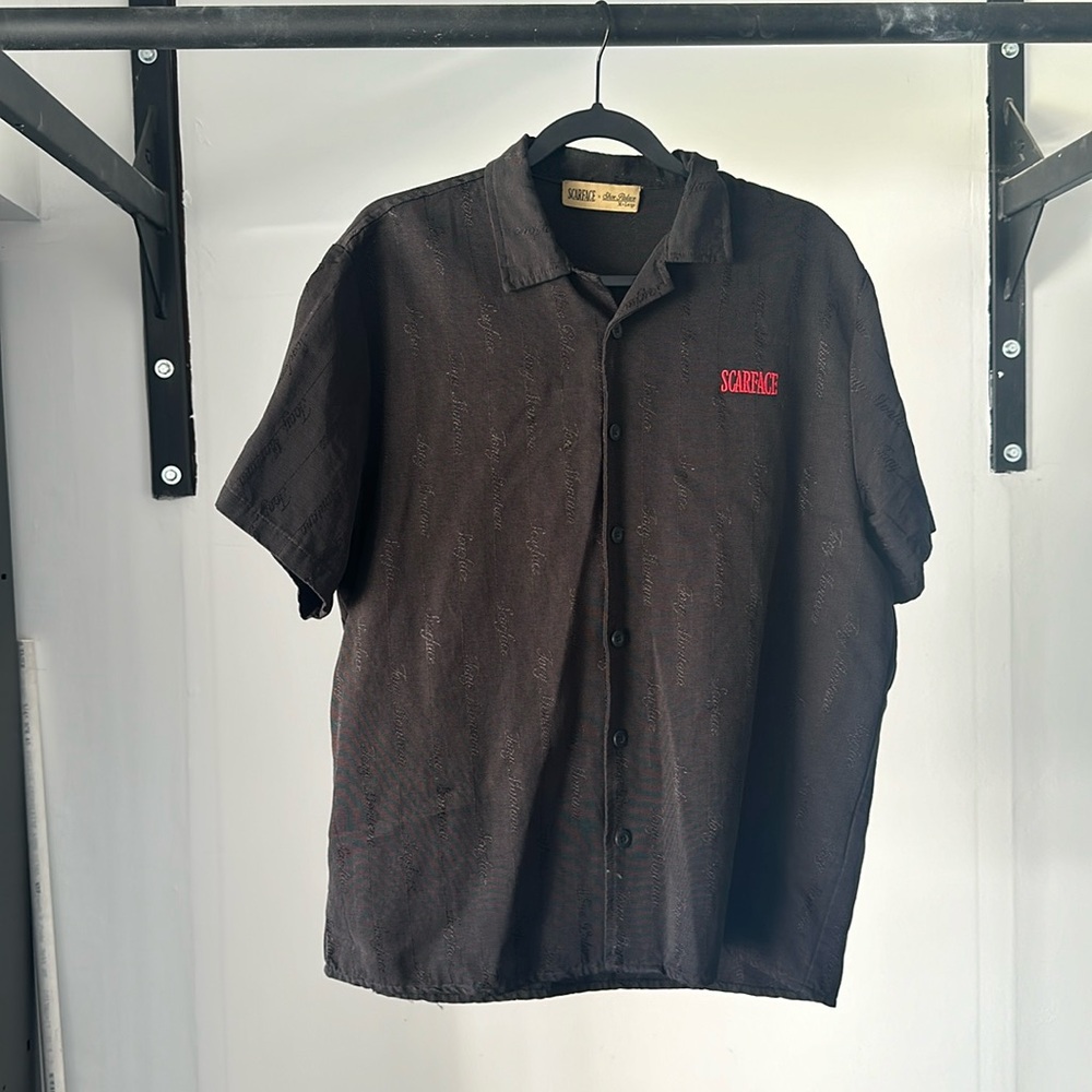 Scarface x Shoe Palace Button Down Shirt Black Large XL